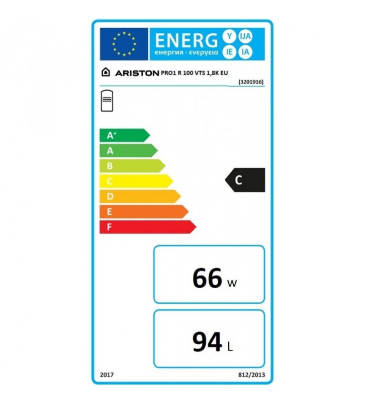 Kombinuotas vandens šildytuvas Ariston PRO1 R, 100VTS, 94l 1.8 kW kairinis